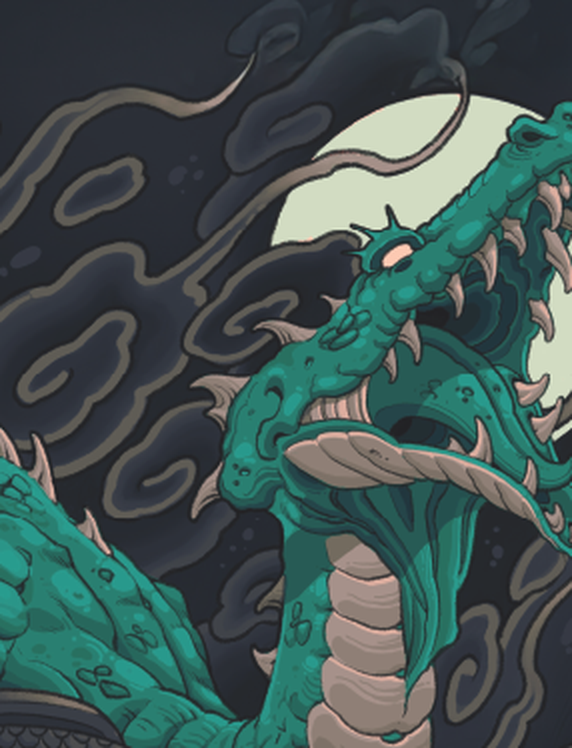 Programme 1 Illustration of the dragon from the 2026 poster